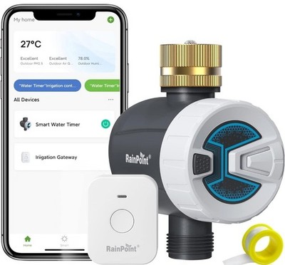 RAINPOINT WiFi Water Timer, Brass Inlet Smart Hose Faucet Timer