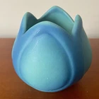 Van Briggle Art Pottery Tulip Vase Vintage Bowl Blue Turquoise 3.5”