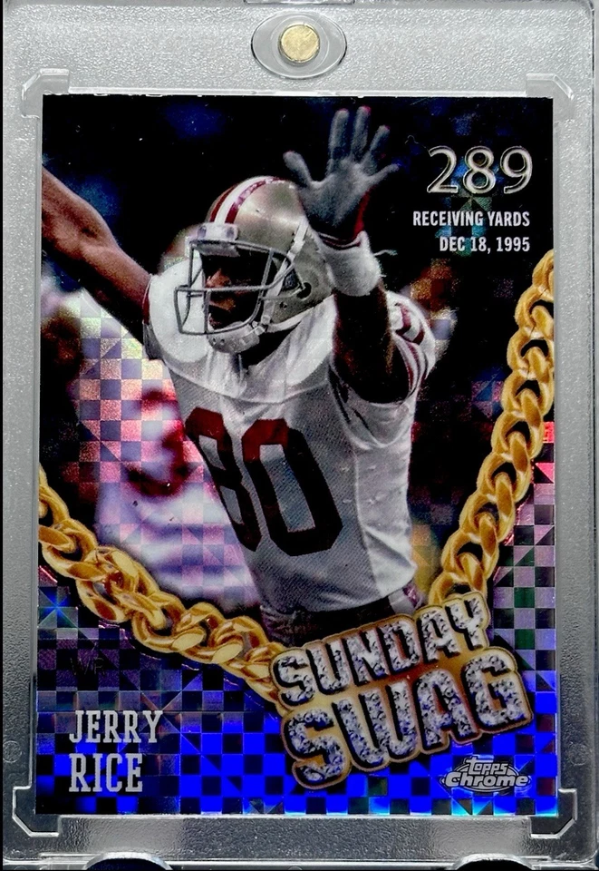 Jerry Rice RARO REFRACTOR A CUADROS PRIZM CROMO TARJETA DE INVERSIÓN SSP! - 49ers Foto 3 de 4