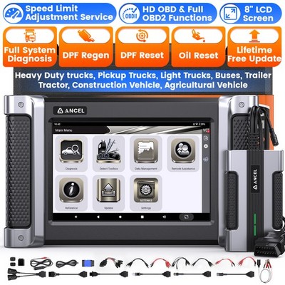ANCEL HD8000 HD Truck OBD2 Scanner Diagnostic DPF Regen Speed Limit Reset