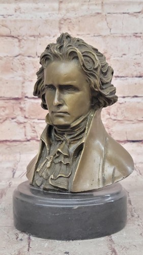 Beethoven Music Piano Room Pianist Composer Bronze Marble Statue Artwork Origina - Picture 4 of 10