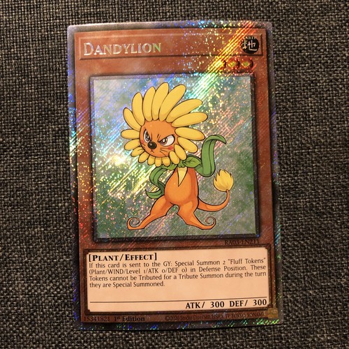Yu-Gi-Oh! TCG Dandylion Platinum Secret Rare RA03
