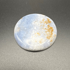 Blue Chalcedony Cabochon, Natural Stone, 40 mm round, Unique