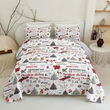 3 Piece Christmas Quilt Set, Christmas Tree Full/Queen A Christmas Tree