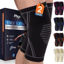 Knee Brace for Pain Relief - 2 Pack Knee Sleeves for Men and Women - Support for