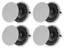 8" 2-Way in Ceiling or Wall Round Speakers, 4 Pack, 8 Inch Woofer, 9.75" Cuto...