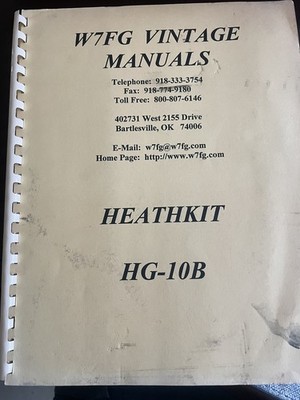 Heathkit Manual for HG-10B