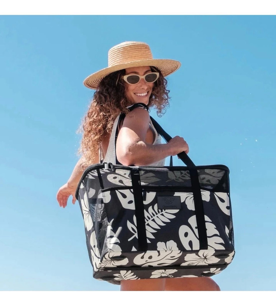 お値下げALOHACollection x CleverMadeビーチバッグ ALOHA Collection CleverMade Collapsible Beach Tote Bag Black NWT