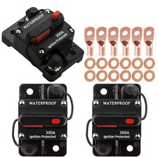 3 Pack 300A Circuit Breaker with Manual Reset Fuse Holder for Car Audio Marin...
