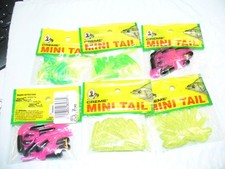 Creme 1.5" Mini Tail Soft Tube Crappie Fish Lures  6 PKS OF 10  3 COLORS