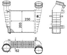 Ladeluftkühler MAHLE CI 347 000S für SUPERB VW 3B6 3B3 PASSAT SKODA 3B5 3B2 B5 1