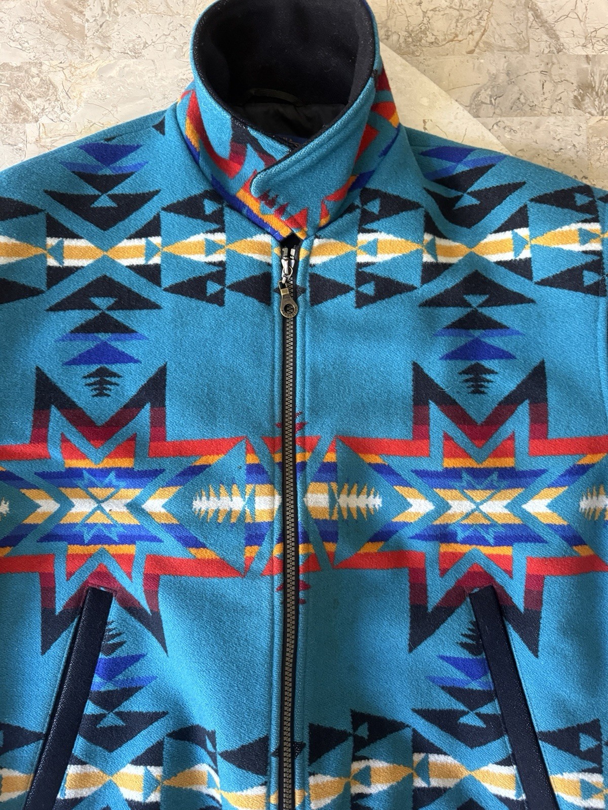 Pendleton Indian Aztec Print Wool MULTICOLOR WEST… - image 1