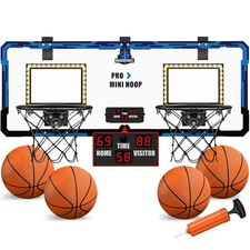 Image of Dual Basketball Hoop for Kids 2 Player Indoor Mini Hoop with 4 Balls, Scoreboard