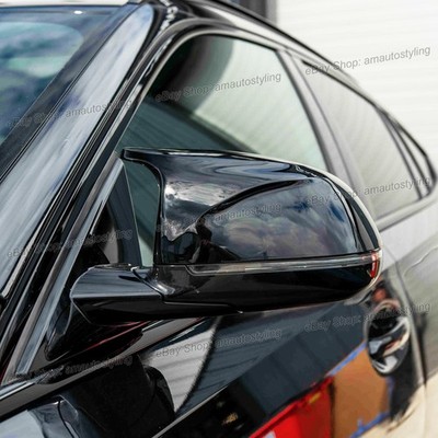 Gloss Black Wing Side Mirror Covers M Performance Upgrade For BMW X5 F15 X6 F16