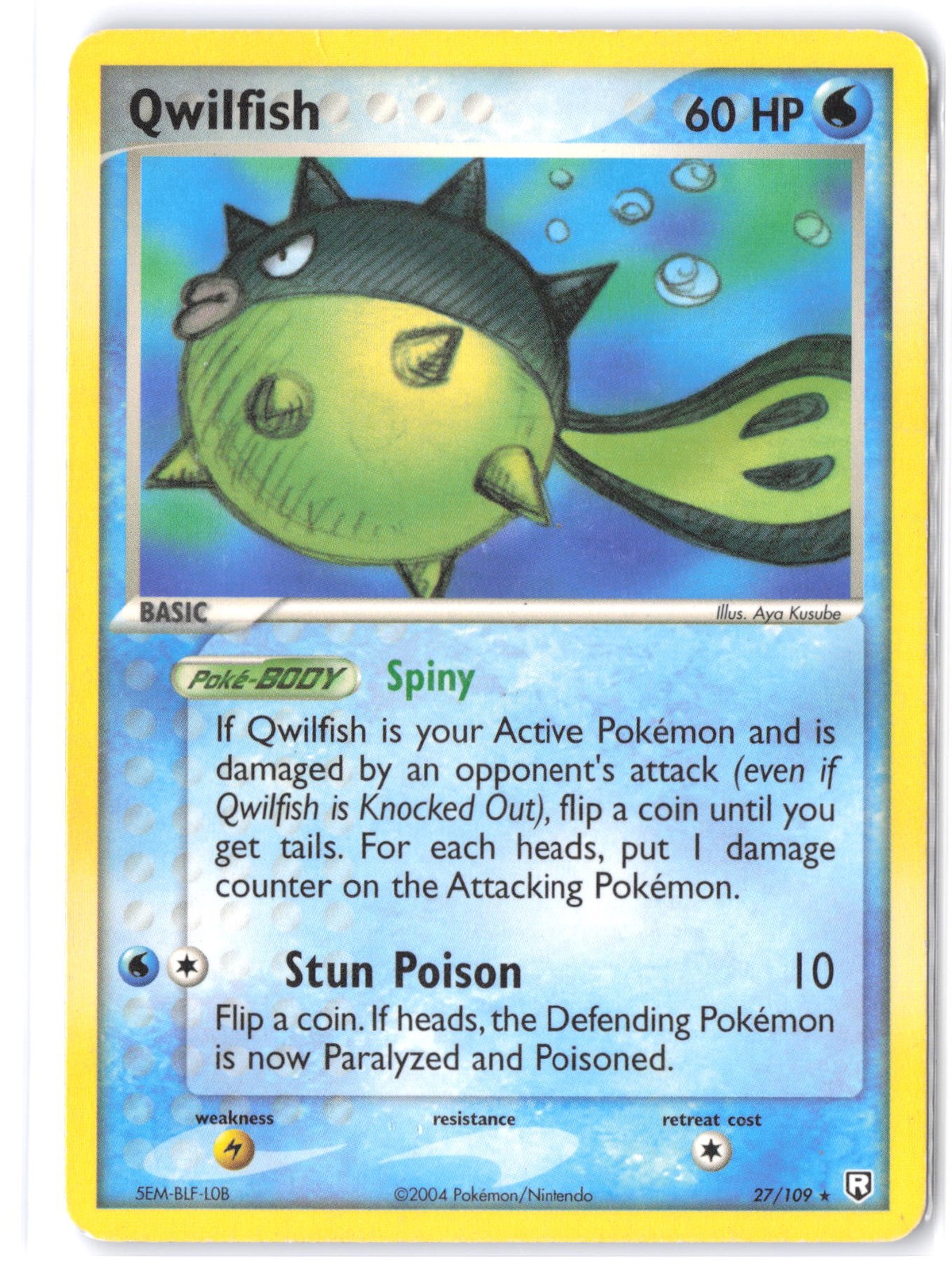 Pokemon Qwilfish 27/109 Team Rocket Returns MP Normal