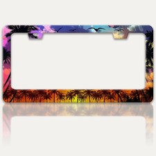 Hawaiian Palm Trees License Plate Frame Seaside Scenery License Plate Holders