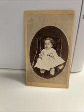 Victorian Antique Cabinet Card Photo 4  X 2  Photo Little Girl in Chair