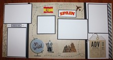 Spain scrapbook pages 2 each 12 x 12 handmade assembled travel scrapbook pages