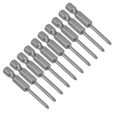 10 Stück 50mm 1/4 Sechskant Durchmesser 2,5mm PH0 Magnet Kreuzschlitzschraubendreher S2 Hochstahl