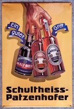 Schultheiss Patzenhofer Blechschild 70 x 48 cm  (50iger Jahre)