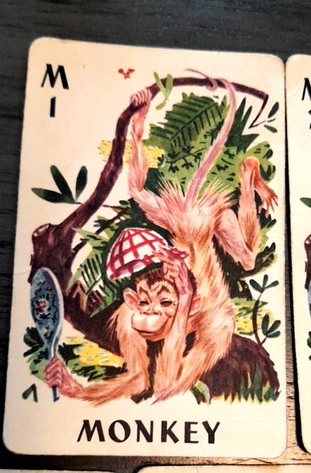 Raro Juego de Cartas Whitman Animal Rummy Años 50 De Colección #2998, Sin Caja, Las 44 Cartas Foto 2 de 4