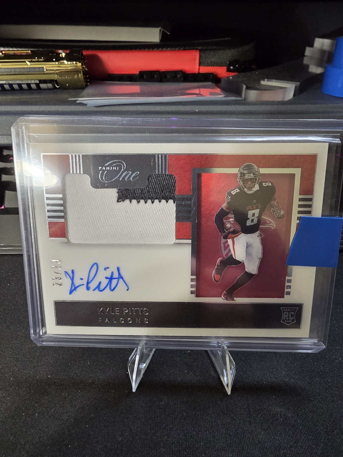 Kyle Pitts Panini One #125 Premium Patch Autograph-Blue