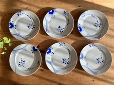 Royal Copenhagen Blue Fluted Mega 22cm Plates Set of 6 Used