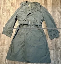 Vintage Military Raincoat Men 38S Quarpel Army Green 274 Trench Coat USA 60s 70s