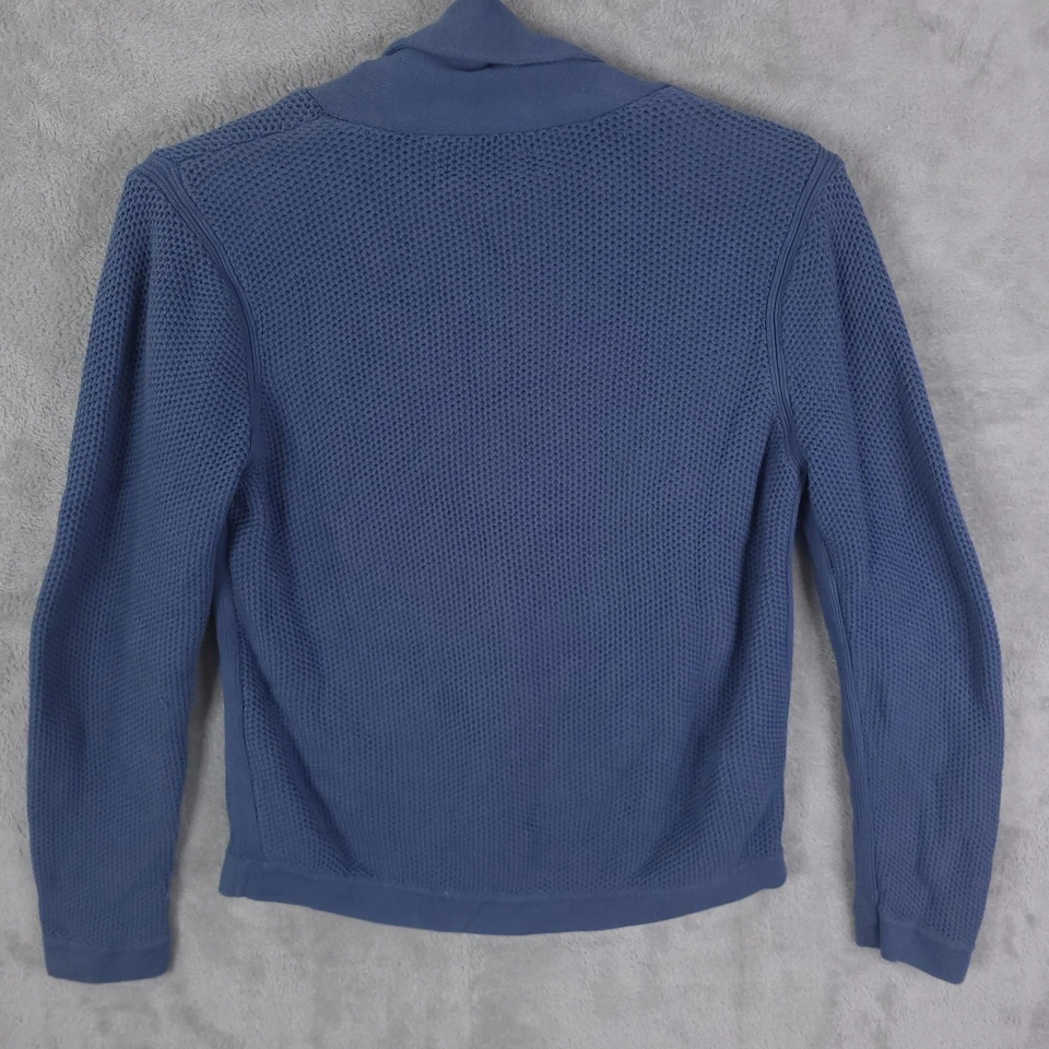 Rag & Bone Sweater Mens XL  Blue Shawl Collar Cardigan Waffle Knit Pockets - Image 2 of 4