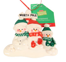Personalized Christmas Ornament Family of 3 Snowmen New