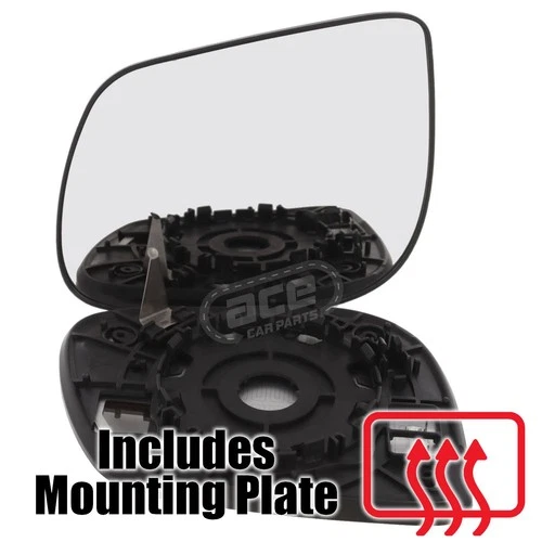 Heated Passenger Side Wing Mirror Glass Convex Clip-On For Kia Picanto JA 2017->