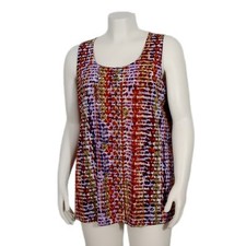 BEAUTIFUL Susan Graver Multicolor Liquid Knit Sleeveless Tunic Tank Top XL