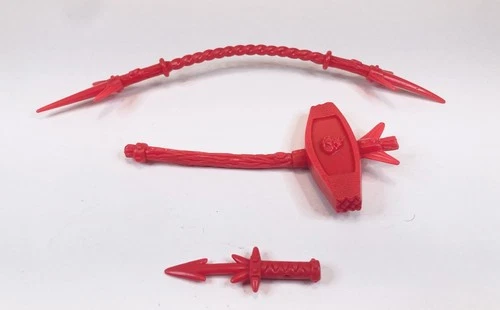 Vintage 1994 TMNT Dwarf Don Forgotten Sewer Set 3 Red Accessories Weapons Lot