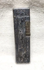 Vintage Colibri Lighter Ornate Engraving Silver Tone Butane Japan Parts & repair