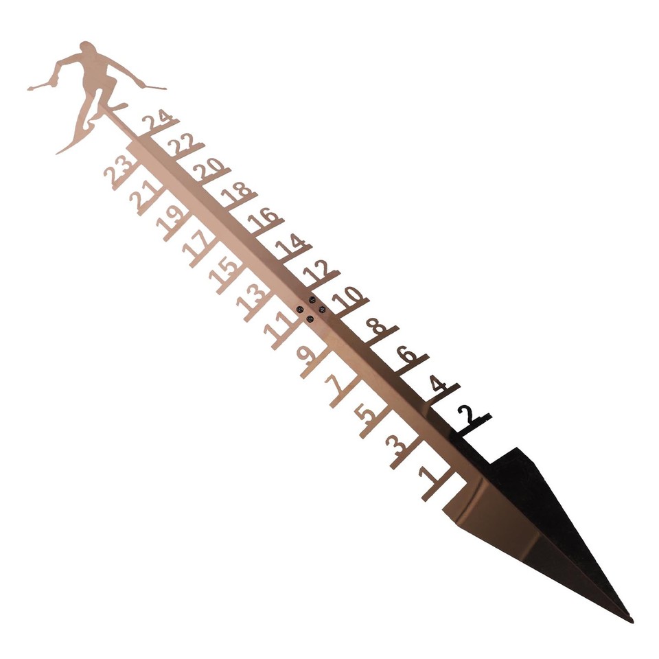 24 Inch Metal Snow Gauge 90cm Accurate Measuring Stick Outdoor Winter ...