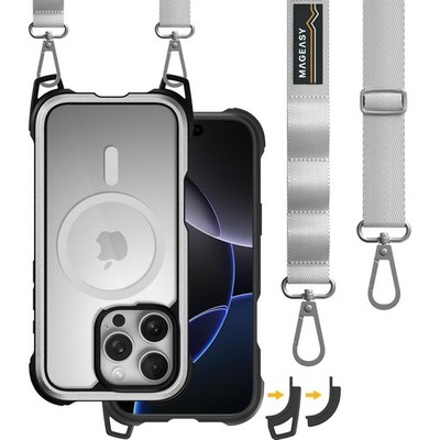 MAGEASY Designed For IPhone 16 Pro Case With Strap - 20ft Drop Protection