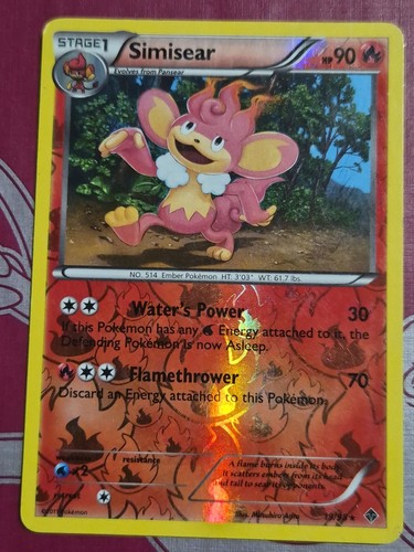 2011 Pokemon TCG Simisear 19/98 Emerging Powers Reverse Holo LP Free Shipping 