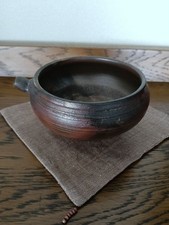 Y0225 Bizen Ware tea utensils signed hot water cooler