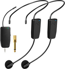 Wireless Microphone System for 2 People,160Ft Range, 2.4G Dual Wireless Headset