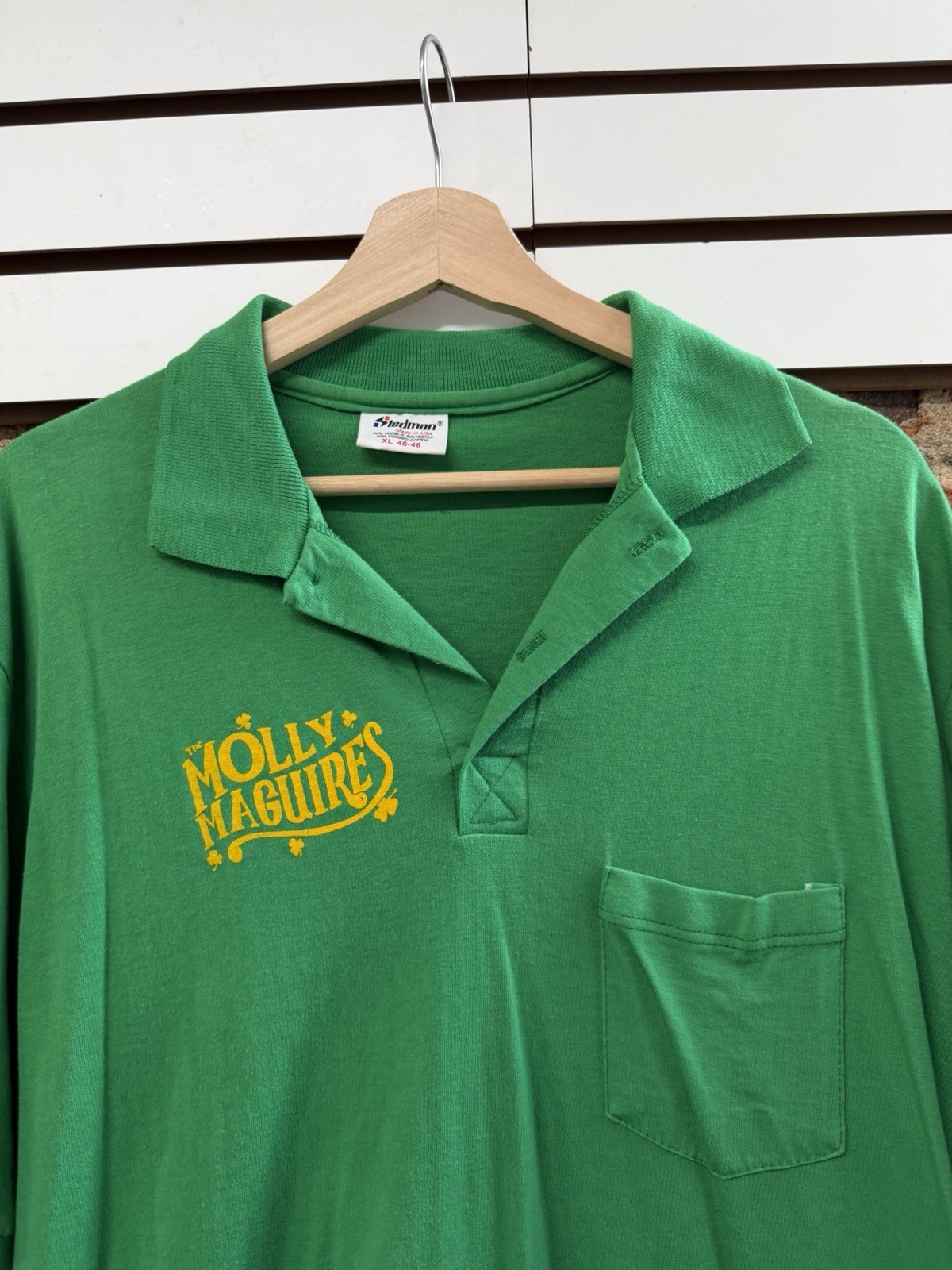 Vintage Molly Maguire’s Irish Bar Philadelphia Made USA Kelly Green Polo XL Golf
