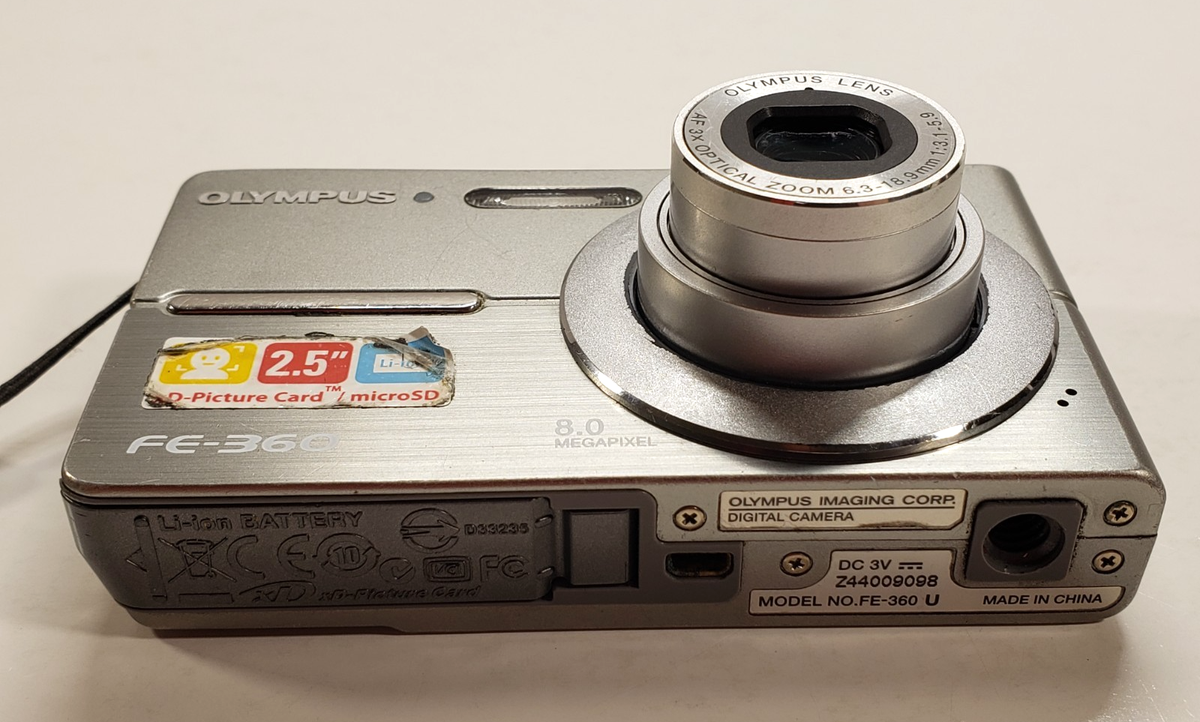 Olympus FE-360 8.0 MP Silver Compact Digital Camera 3x Zoom For