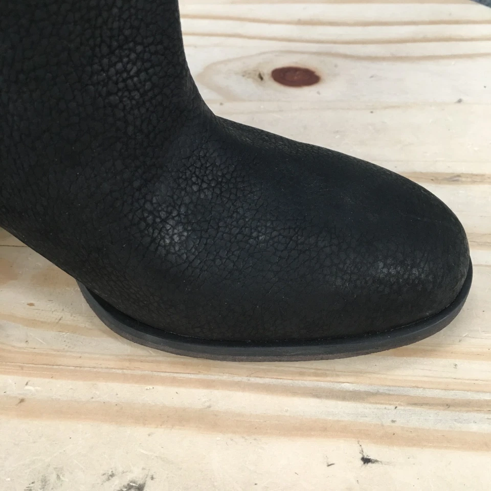 Nine West Boots Womens 8 M Dale Ankle Bootie Black Leather Comfort Block Heels - Image 3 of 4