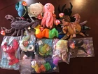 Vintage Ty Beanie Babies Lot Of 7 & 7 Teenie Beanies-Snakes, Spider, Scorpion