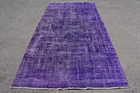 Turkish Vintage Rug, 5,1x9,7 ft Rug, Purple Floral Wool Rug