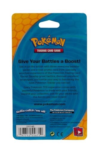 Pokemon TCG: 3 Booster Packs & 1 Random Foil | Includes 3 Blister Packs of Random Cards & 1 Individually Packed Holofoil Promo Card, 097712556710 Pokemon TCG: 3 Booster Packs & 1 Random Foil | Includes 3 Blister Packs of Random Cards & 1 Individually Packed Holofoil Promo Card, 097712556710