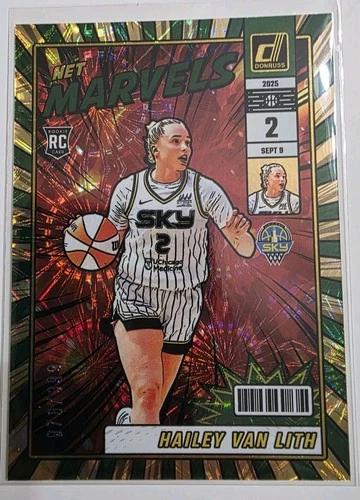 2025 Panini - WNBA Donruss Hailey Van Lith Net Marvels Green Fireworks /399