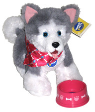 Build a Bear 2017 Promise Pets Siberian Husky Pup Stuffed Plush Toy Bandana Dish