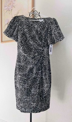DKNY by Donna Karan Bubble Sleeve Wrap Ruched Dress Size 10 - NWT