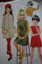 McCALL'S 8866 VINTAGE GIRLS PANTDRESS JUMPSUIT PATTERN SIZE 10