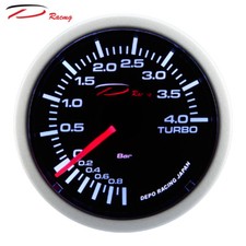 Manometro Strumento 52mm DEPO Pressione Turbo -1+4 BAR Nero MECCANICO FUME'